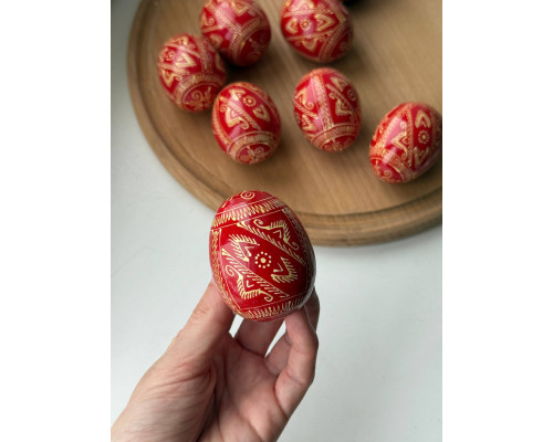 Великодні писанки, дерев'яні (червоні)
