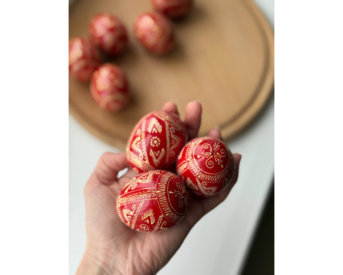 Великодні писанки, дерев'яні (червоні)